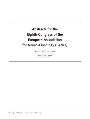 Abstracts for the Eighth Congress of the European ... - EANO