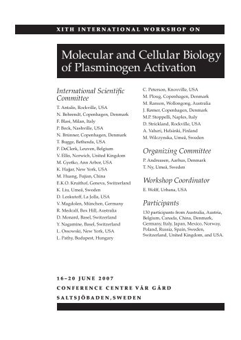 Molecular and Cellular Biology of Plasminogen Activation