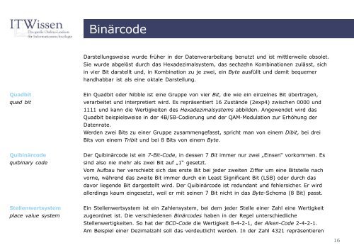 Binärcode Glossar Binärcode - IT Wissen.info