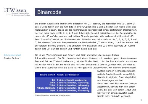 Binärcode Glossar Binärcode - IT Wissen.info