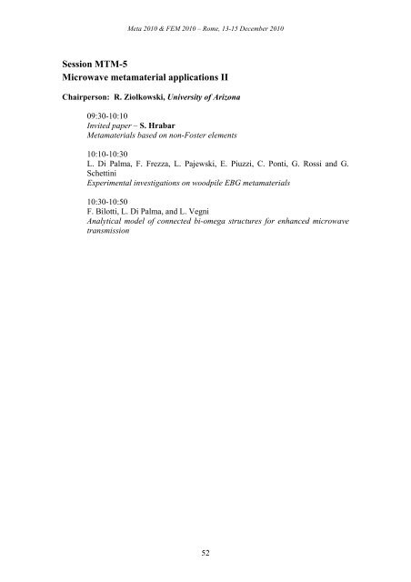 Abstracts - Dipartimento di Elettronica Applicata