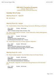 ISIE-2010 Tentative Program Sunday 4th of July