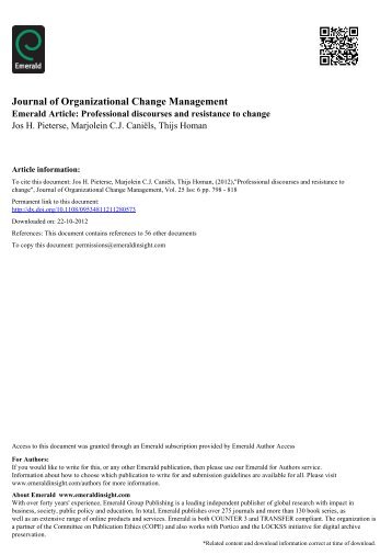 Journal of Organizational Change Management