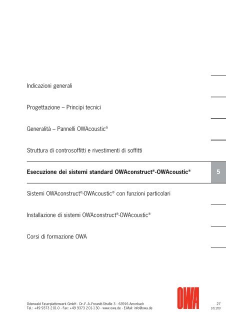 Istruzioni di posa Workbook - OWA