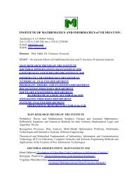INSTITUTE OF MATHEMATICS AND INFORMATICS of VILNIUS UNIV.