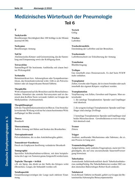 Alpha-1-Antitrypsin-Mangel - Deutsche Emphysemgruppe eV