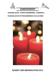 GEMEINDEBRIEF ADVENT UND WEIHNACHTEN 2012