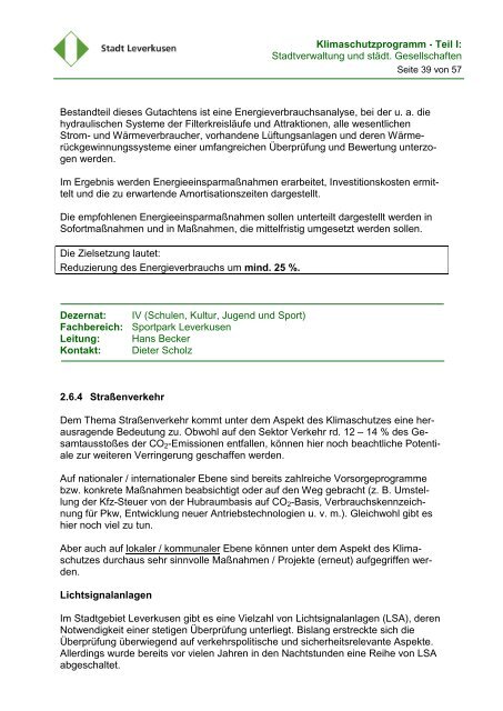 Link zum Klimaschutzprogramm Leverkusen, Teil 1 - Stadt Leverkusen