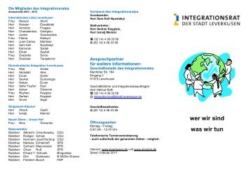 Flyer des Integrationsrates