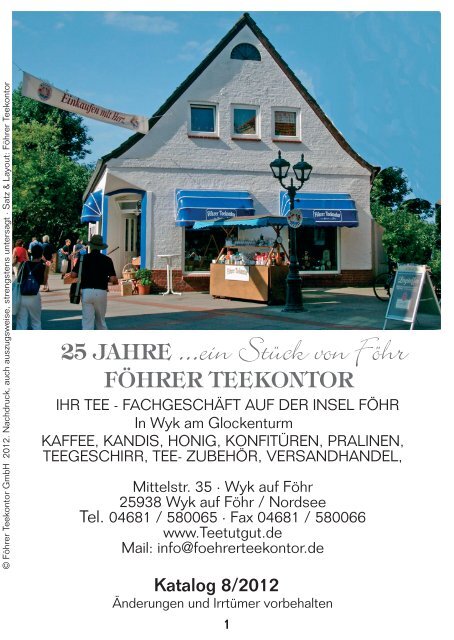 Versandliste Download - Föhrer Teekontor