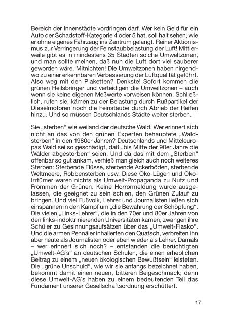 Dr. Wolfgang Thüne und Peter Helmes Die grüne Gefahr Der