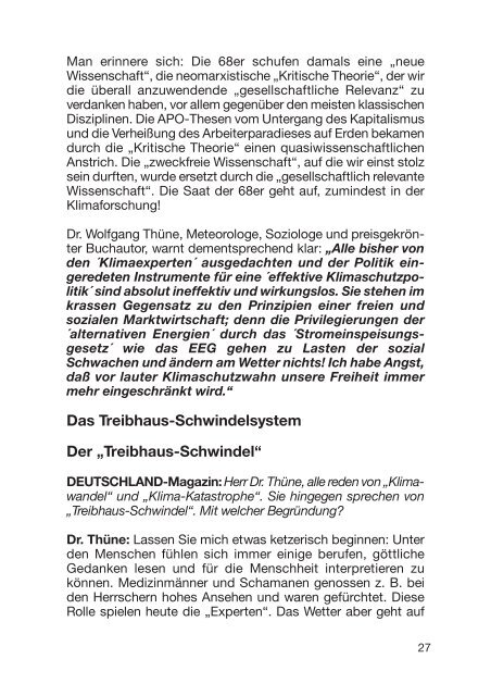 Dr. Wolfgang Thüne und Peter Helmes Die grüne Gefahr Der