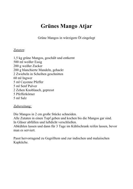 Landestypische Rezepte aus Südafrika - South Africa Infoweb