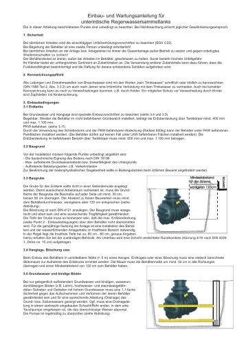 Regenwassersammeltanks, unterirdisch - AVAG-Pumpen