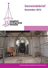 Gemeindebrief 12/2012 - Evangelische Kirchengemeinde Hohenacker