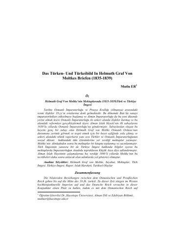 Das Türken- Und Türkeibild In Helmuth Graf Von Moltkes Briefen ...