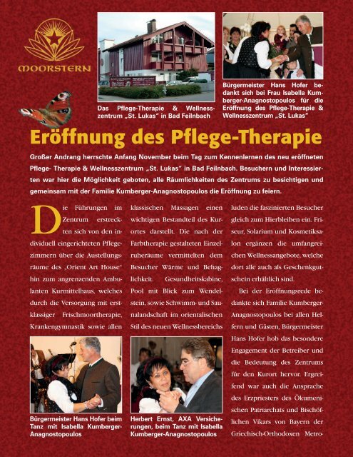 Eröffnung des Pflege-Therapie - Ambulantes Kurmittelhaus in Bad ...