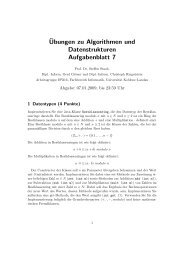 ¨Ubungen zu Algorithmen und Datenstrukturen Aufgabenblatt 7