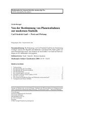 Von der Bestimmung von Planetenbahnen zur modernen Statistik