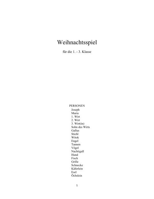 Weihnachtsspiel für die 1.-3. Klasse