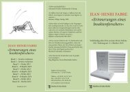 Erinnerungen eines Insektenforschers« - Matthes & Seitz Berlin