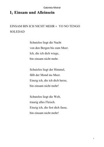 bin einsam