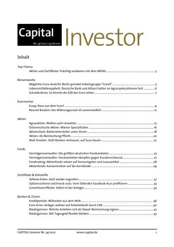 CAPITAL Investor Nr. 34/2012