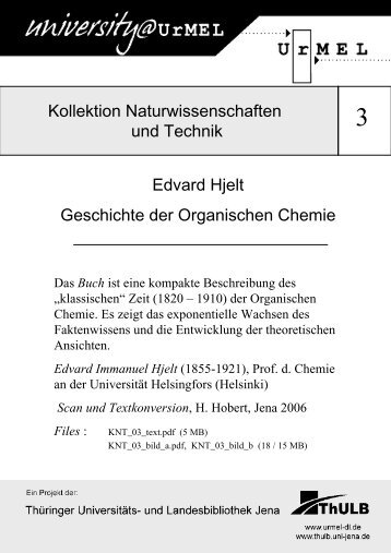 Kollektion Naturwissenschaften und Technik Edvard Hjelt ...