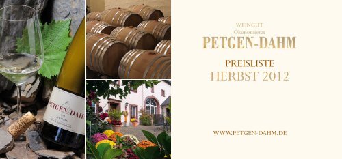 Weinpreisliste - Petgen Dahm