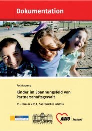 Kinder im Spannungsfeld von Partnerschaftsgewalt - AWO Saarland