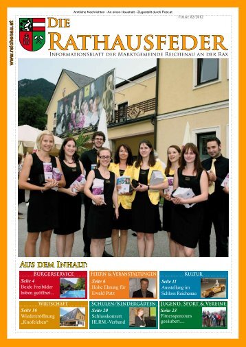 Rathausfeder - Ausgabe 2/2012 - Marktgemeinde Reichenau an der ...