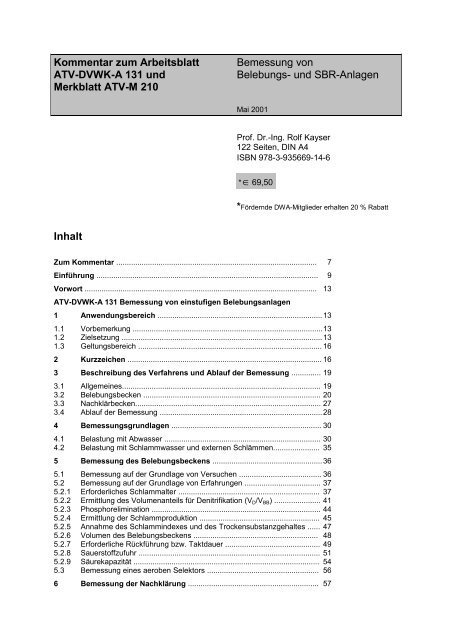 Kommentar zum Arbeitsblatt Bemessung von ATV-DVWK-A 131 und ...