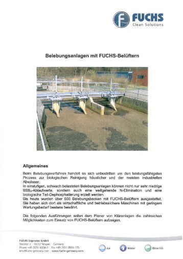 Belebungsanlagen mit FUCHS Belüftern (Umdruck) [pdf, 1,3