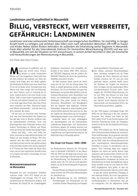 Billig, versteckt, weit verbreitet, gefährlich: Landminen