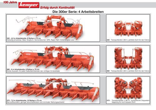 Die Erntevorsätze der 300er Serie - Kemper GmbH & Co. KG