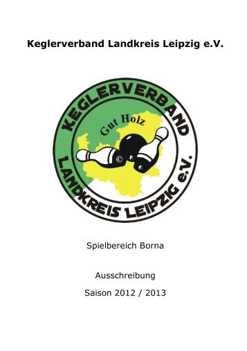 Spielausschreibung 2012/13 - Kegeln im Kreis Borna