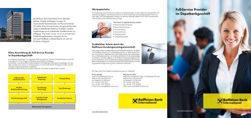 Depotbankfolder - Raiffeisen Bank International AG