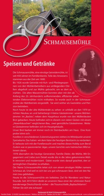 Speisekarte - Schmausemühle
