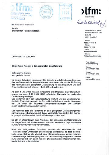 LfM-Brief vom 10.06.2008 lesen - IGR-NRW e.V.
