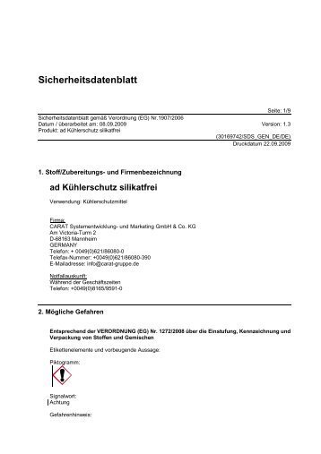 Sicherheitsdatenblatt - Autoteile Walter Schork GmbH