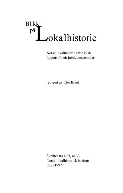 Blikk okalhistorie - Lokalhistorie.no