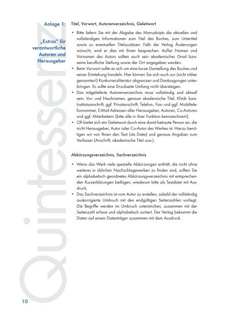 Autorenrichtlinien Buch - Quintessenz Verlag, Berlin