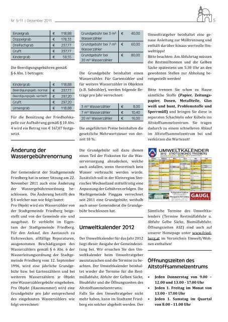 • Indexanpassung Abgaben • Die Volksschule Friedberg stellt sich ...