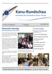 Wachwechsel in der Kanu-Rundschau - Wiesbadener Kanu- Verein