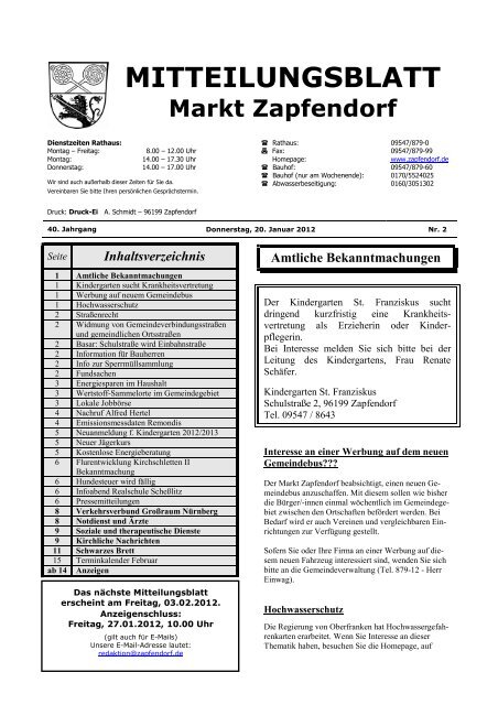 Mitteilungsblatt Nr. 2 - Ende Januar - Zapfendorf