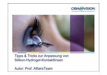 Tipps & Tricks zur Anpassung von Silikon-Hydrogel-Kontaktlinsen ...