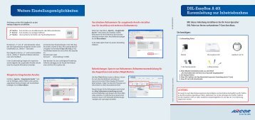 Dsl-Easybox A 401 Kurzanleitung zur Inbetriebnahme Weitere ...