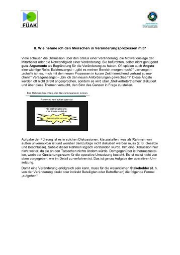 II. Wie nehme ich den Menschen in Veränderungsprozessen mit?