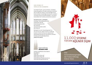 11.000 Sterne für den Kölner - Kulturstiftung Kölner Dom