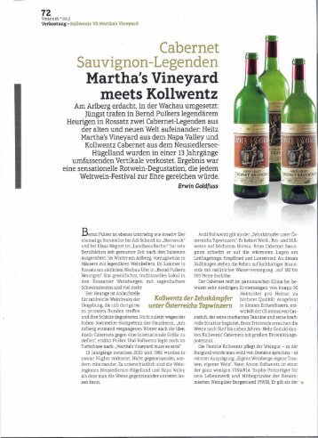 2 Artikel aus dem Vinaria Magazin 2012 - PULKER´S Heuriger